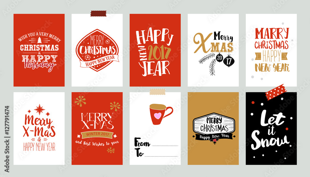 Xmas tags with text greetings