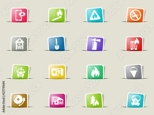 fire brigade icon set