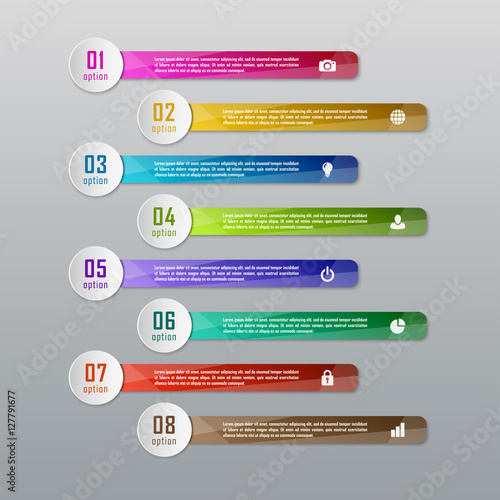 Infographic ( diagram, chart ) business concept with 8 options, parts, steps. Infographic design template and marketing icons