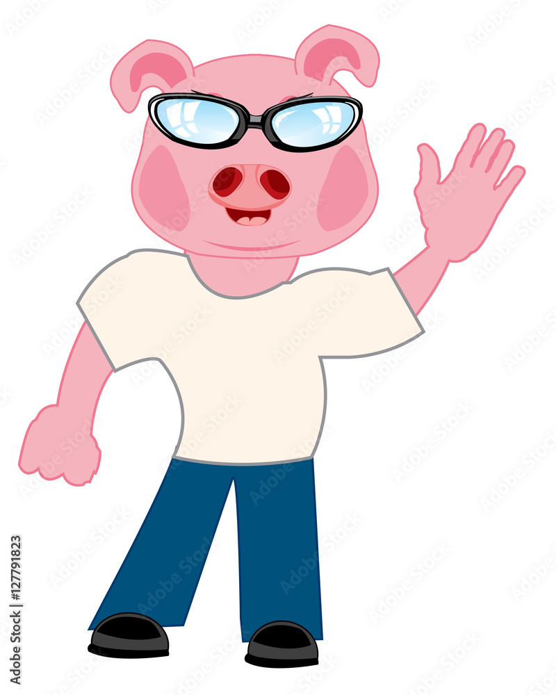 Persons with head piglet