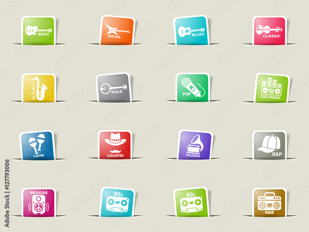 musical genre web icons musical genre web icons