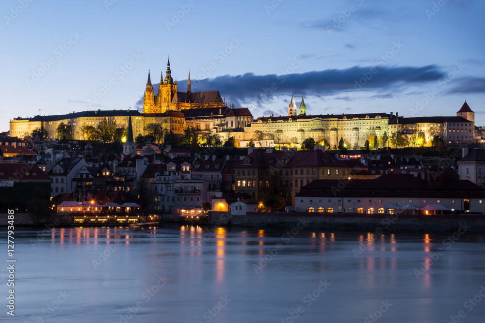 Prague Castle in the Czech Republic at nght.