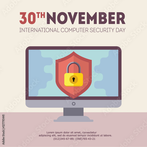 vector computer security day illustration