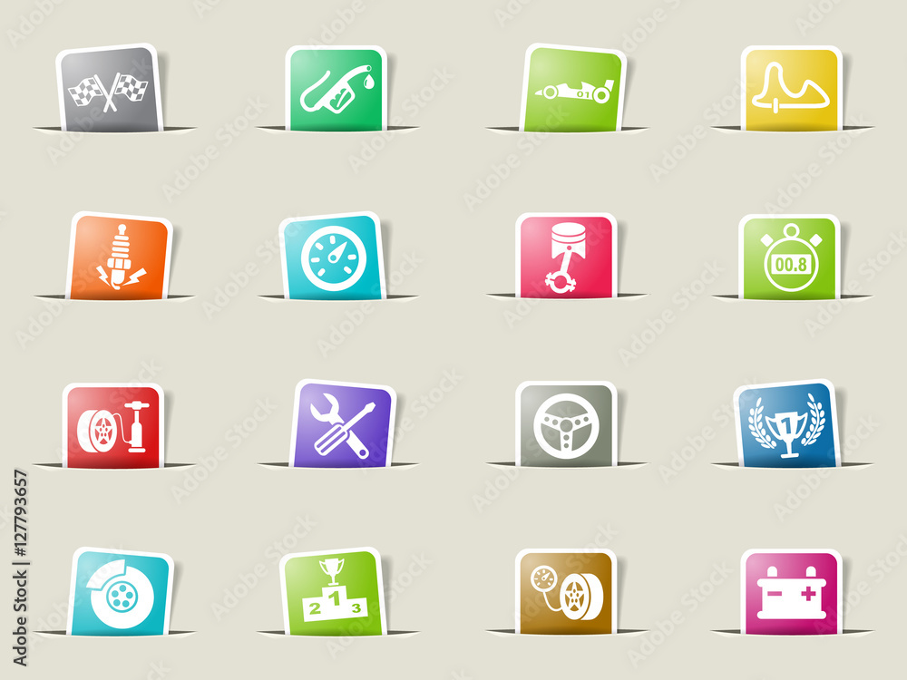 racing icon set racing icon set