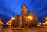 Old Town Market Square by night in Torun, Poland, historic city centre