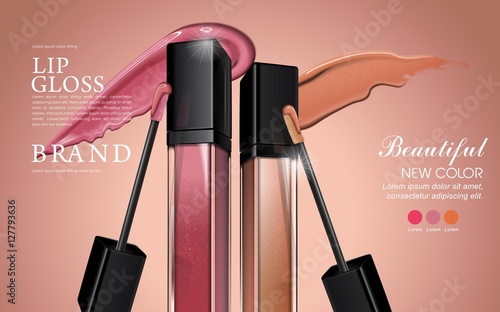 Attractive lip gloss ads
