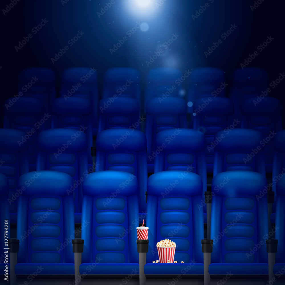 Fototapeta premium Empty Cinema Hall Illustration 