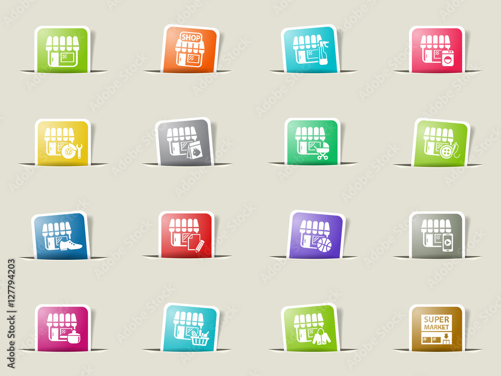 shop icon set shop icon set