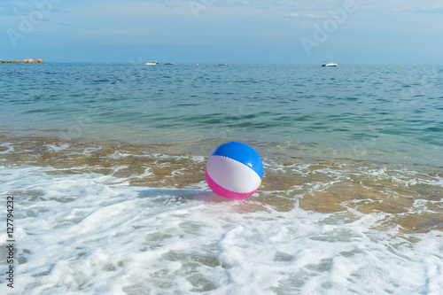 Beach ball in sea