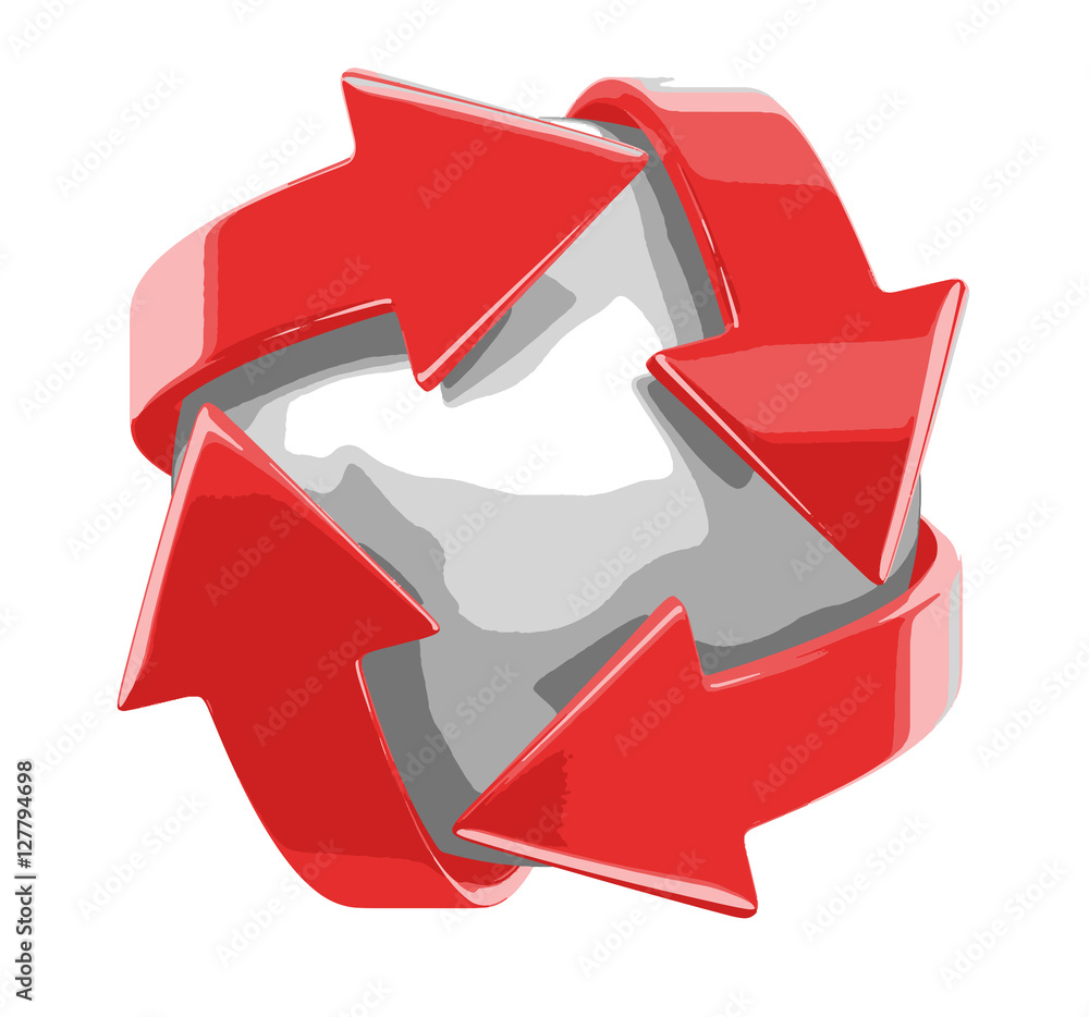 Arrows around sphere. Image with clipping path Arrows around sphere. Image with clipping path