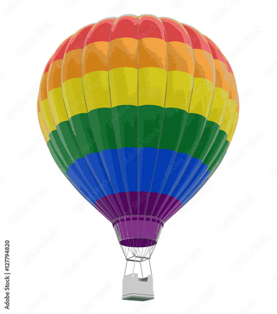 Obraz premium Multi Colored Hot Air Balloon. Image with clipping path