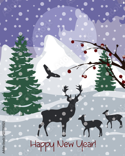 Happy New Year card Vector.