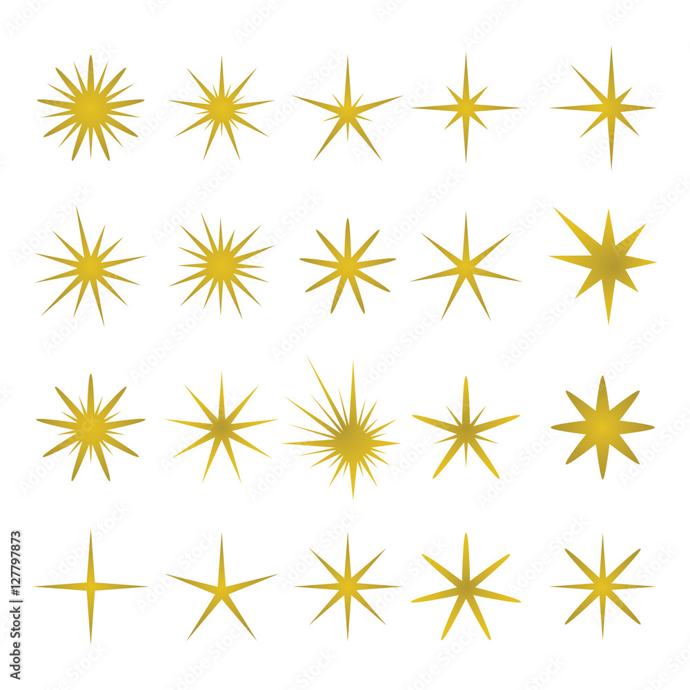 Vector illustration of golden sparks and elements Vector illustration of golden sparks and elements