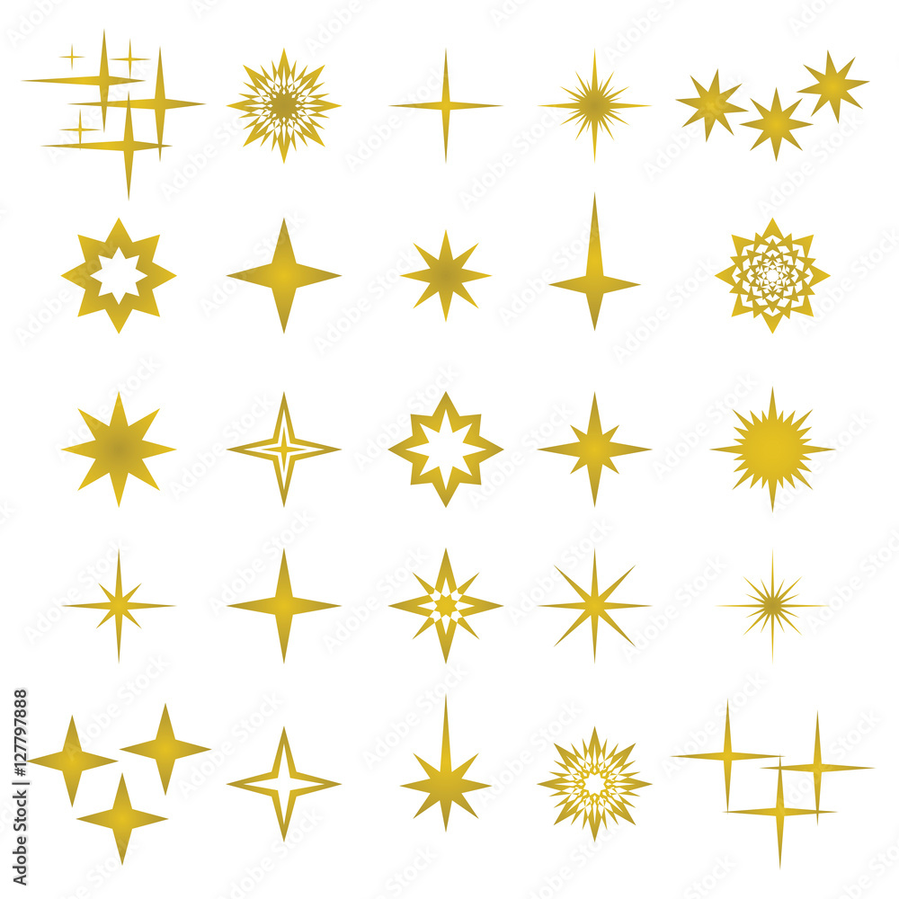 Vector illustration of golden sparks and sparks elements Vector illustration of golden sparks and sparks elements