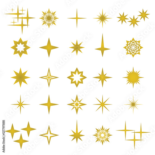 Vector illustration of golden sparks and sparks elements