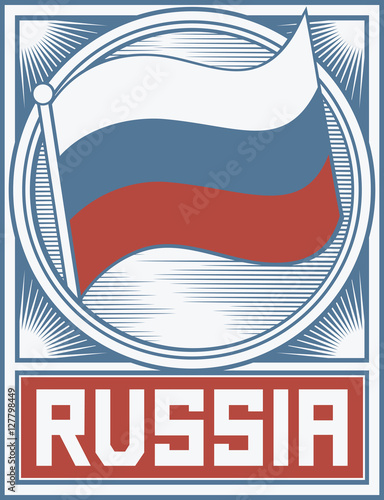 russian federation flag poster