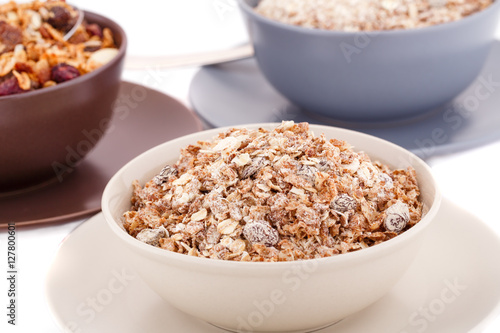 Muesli in the bowls