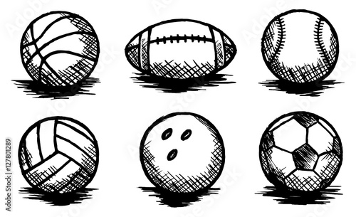 Balls Doodle, Sports, Team Sport, Sketch
