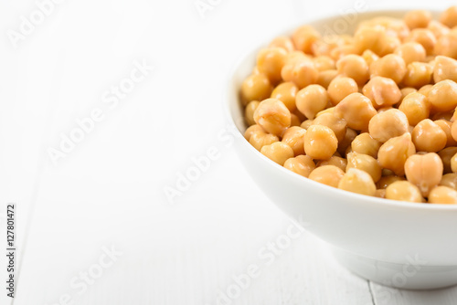 Chickpeas Bowl On White Background