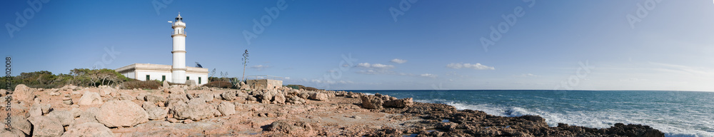 Lighthouse of Cap de Ses Salines (Mallorca), panorama Lighthouse of Cap de Ses Salines (Mallorca), panorama