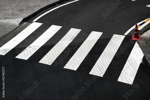 Nobody on Crosswalk in Black and white