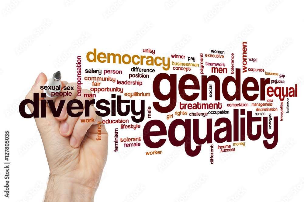 Gender equality word cloud concept Gender equality word cloud concept