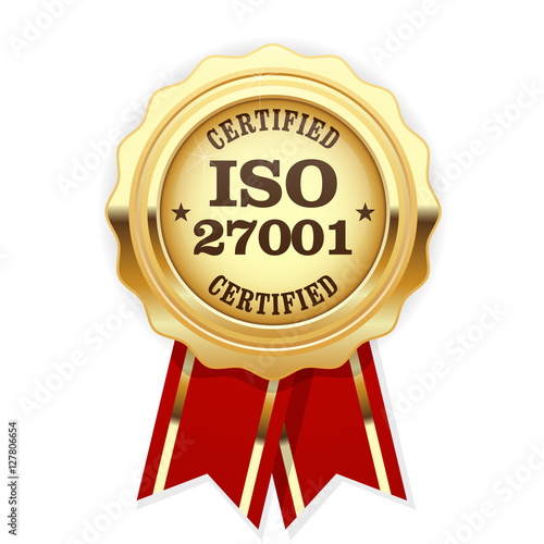Wallpaper Mural ISO 27001 standard certified rosette - Information security mana