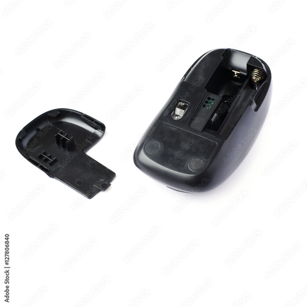 Wireless computer mouse isolated over white background Wireless computer mouse isolated over white background