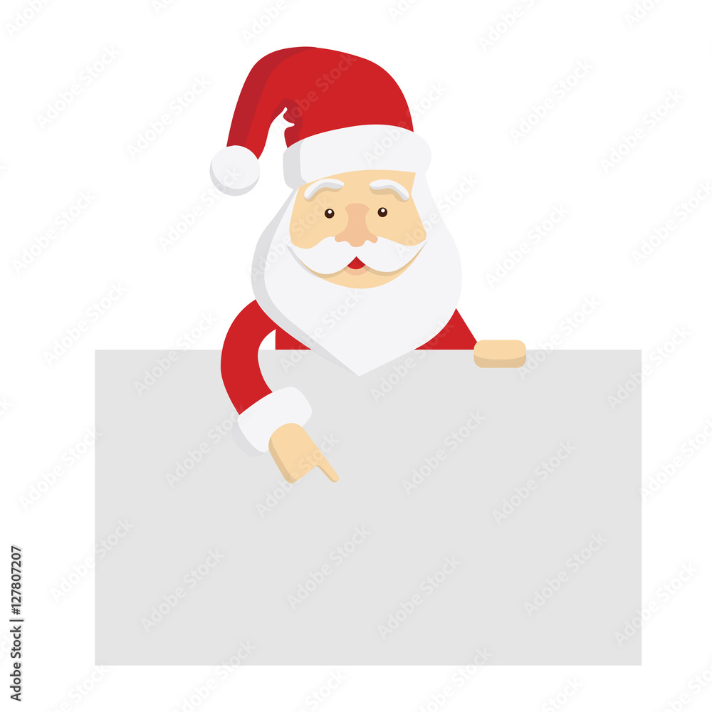 Naklejka premium Santa Claus template. Isolated Santa with template space for text, decoration and others.