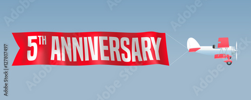 5 years anniversary vector illustration, banner, flyer