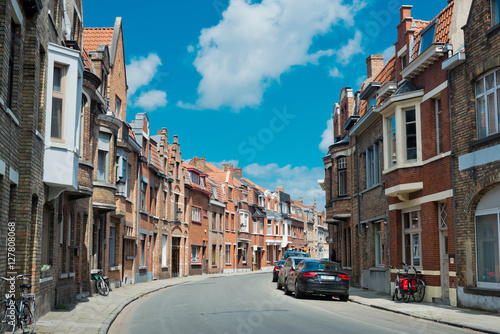 A typical narrow street of Brugge, Belgium