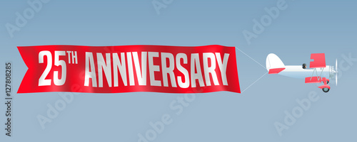 25 years anniversary vector illustration, banner, flyer