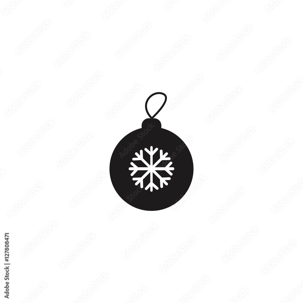 Christmas tree ball with snowflake vector icon illustration Christmas tree ball with snowflake vector icon illustration