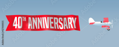 40 years anniversary vector illustration, banner, flyer