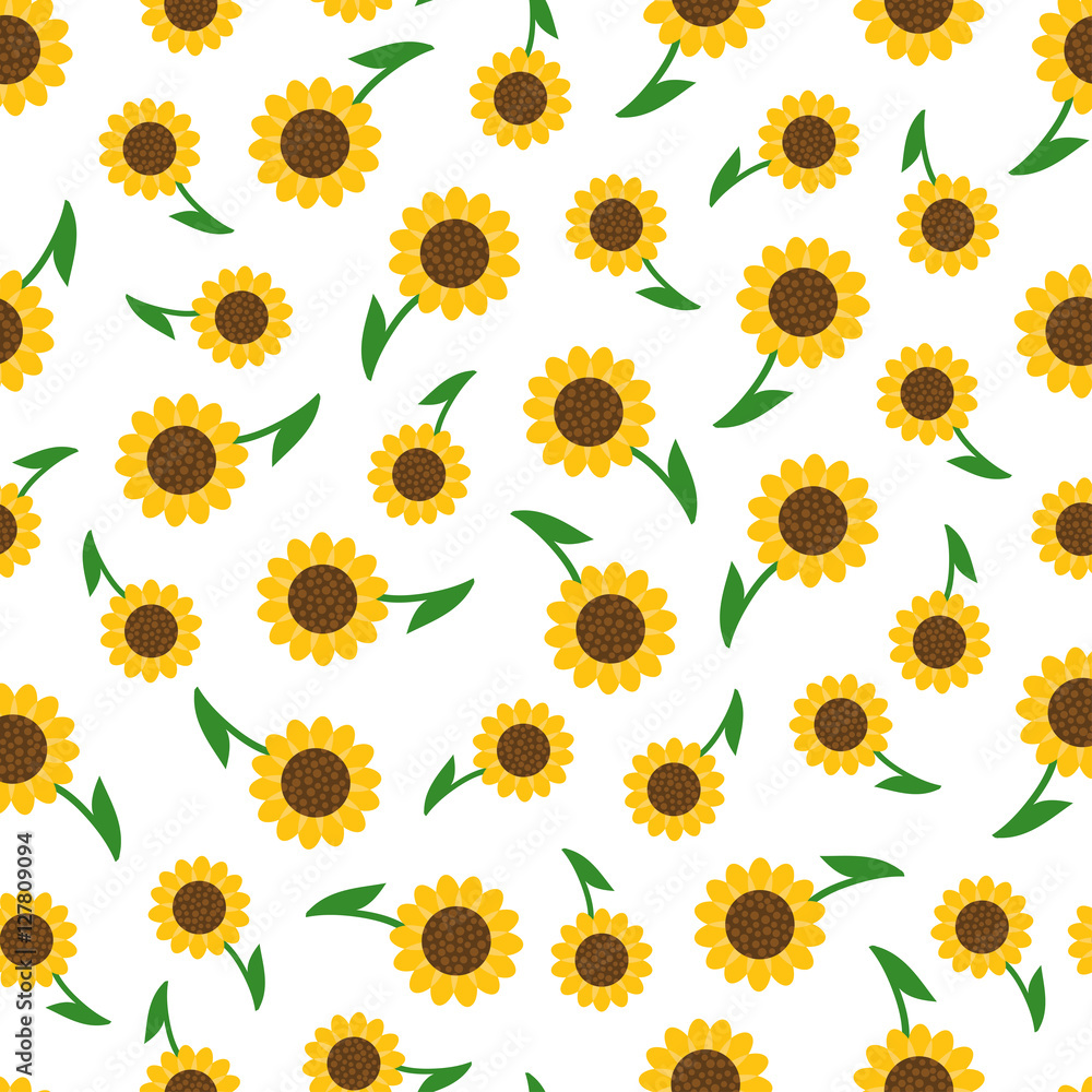 Seamless pattern background with sunflowers Seamless pattern background with sunflowers