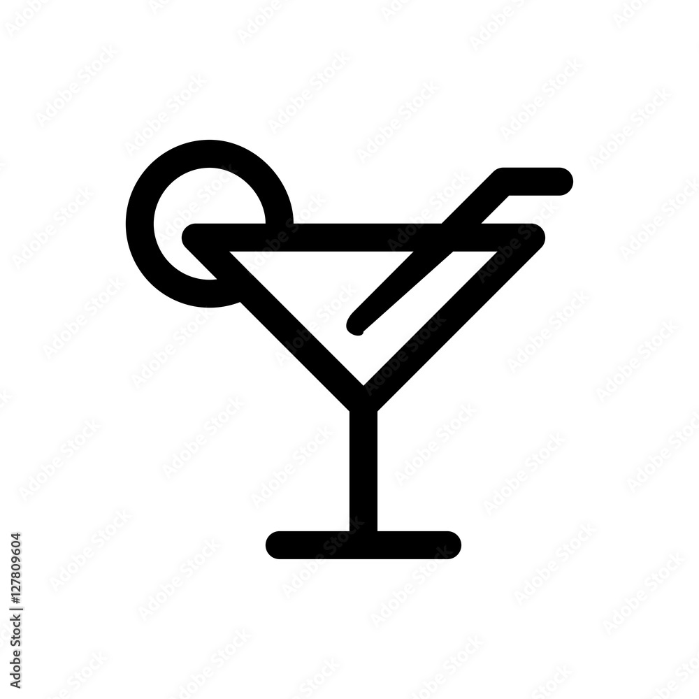 vector martini linear icon symbol vector martini linear icon symbol