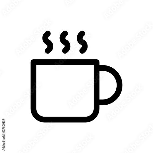 vector cup of coffee linear icon symbol