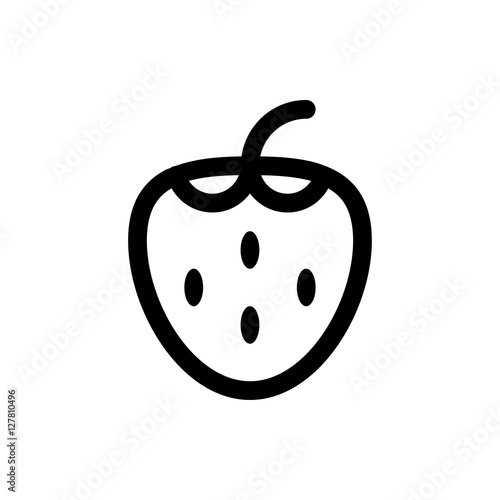 vector strawberry linear icon symbol