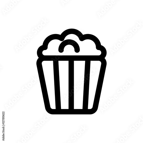 vector popcorn linear icon symbol