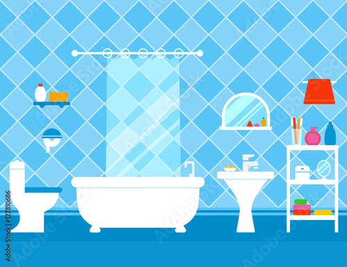 bathroom interior with furniture