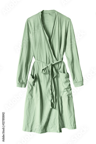 Green bathrobe isolated © Tarzhanova
