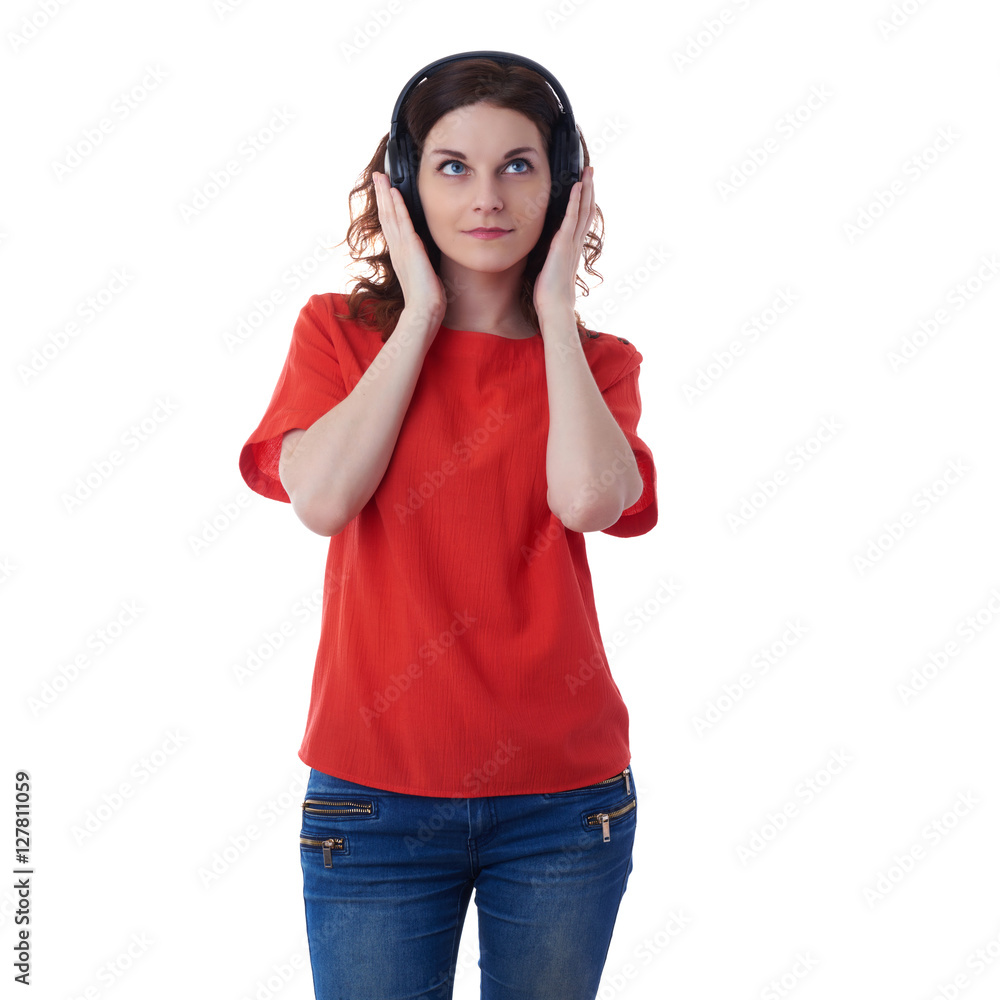 Smiling young woman over white isolated background Smiling young woman over white isolated background