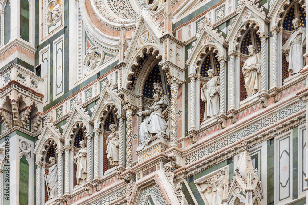 Fragment of Cathedral of Santa Maria del Fiore (Duomo) in Florence, Toscana province, Italy.