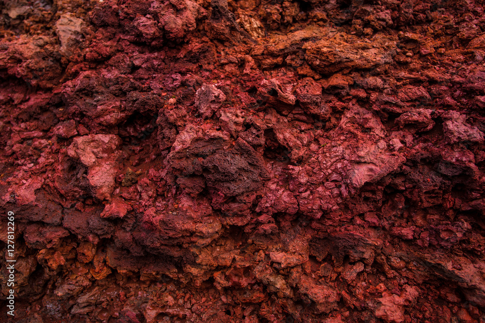 Solidified volcanic lava texture
