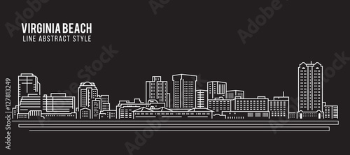 Cityscape Building Line art Vector Illustration design - Virginia beach city
