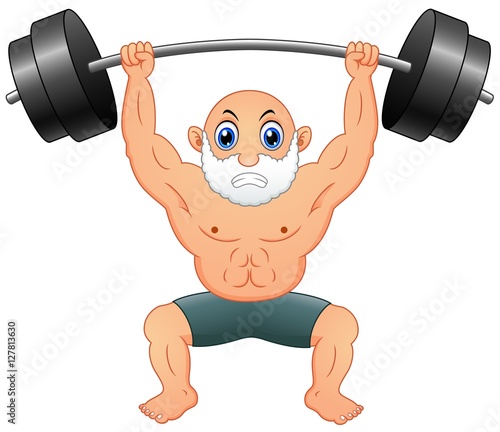 Old man weightlifting
