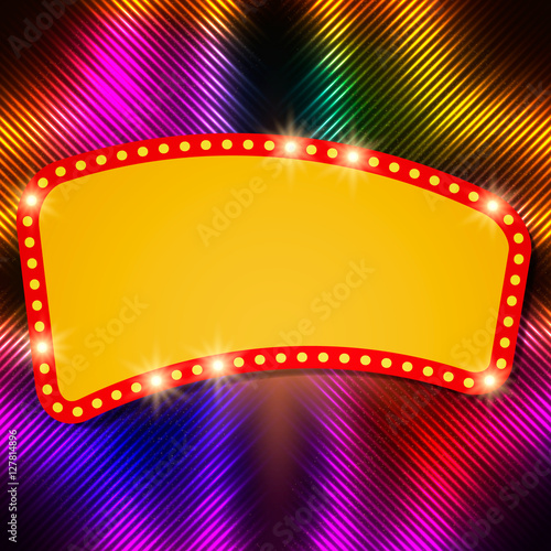 Shining background with retro casino light banner
