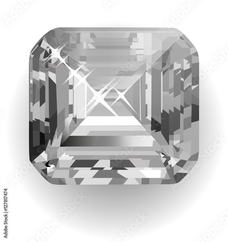 Black-and-white gem isolated