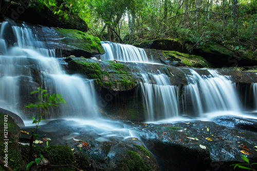 Beautiful waterfall in deep jungle  Tum Yai Waterfall s   Located Phu Kra Dueng National Park  Loei Province  Thailand