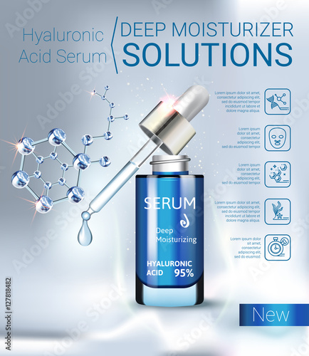 Vector Illustration with Hyaluronic Acid Serum